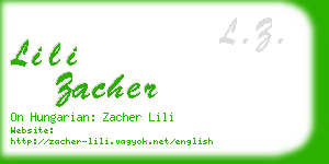 lili zacher business card